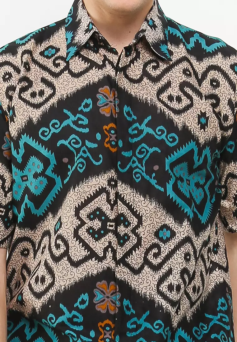 Faloya Kemeja Batik Premium Pria Casual Modern Lengan Pendek