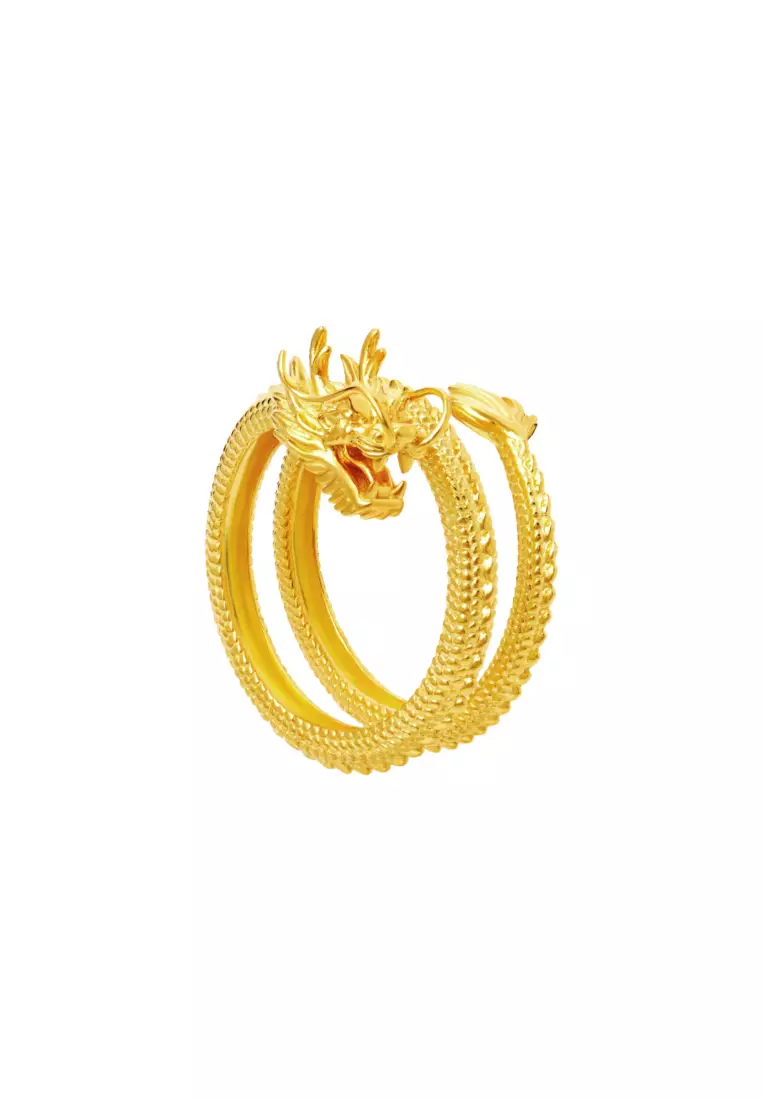 TOMEI【龙游天下】Dragon Ring, Yellow Gold 916