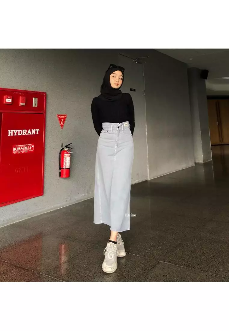 Highwaist Rok Slit Jeans Panjang 999 SEVENTY