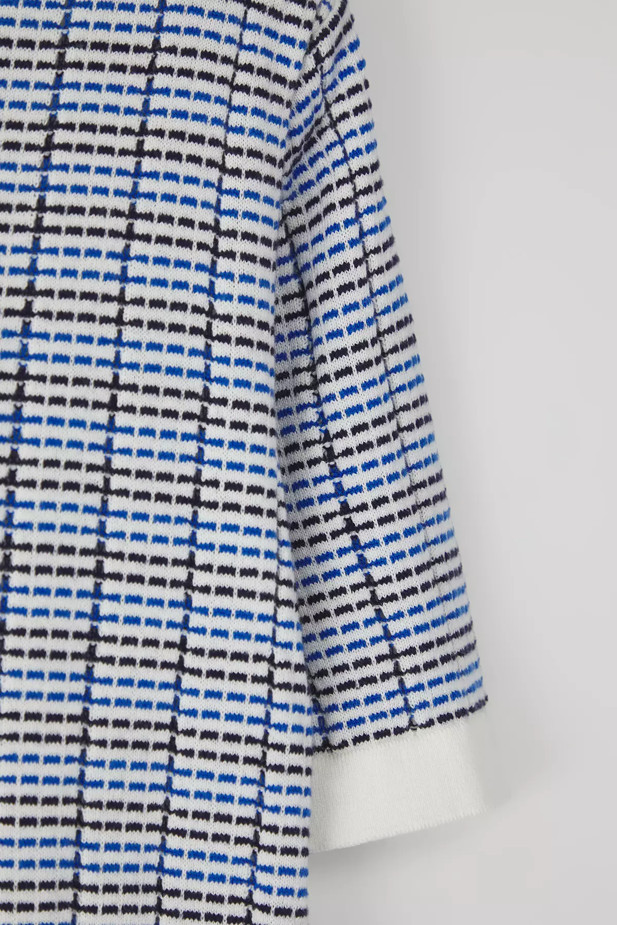 Checked Textured Knitwear Polo Shirt