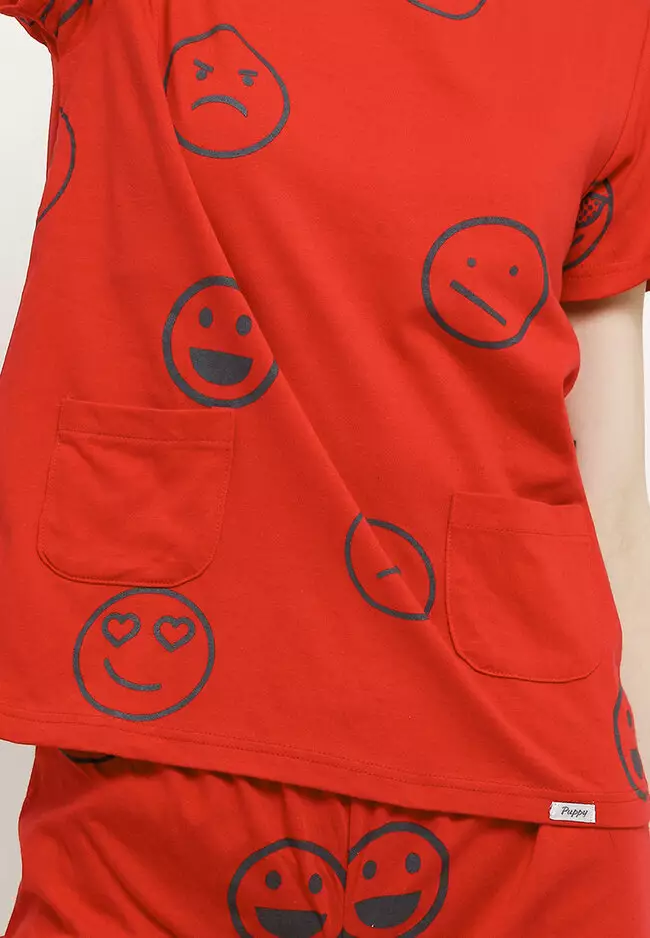 Pyjama Short Sleeve Short Pants Pocket Sleepwear