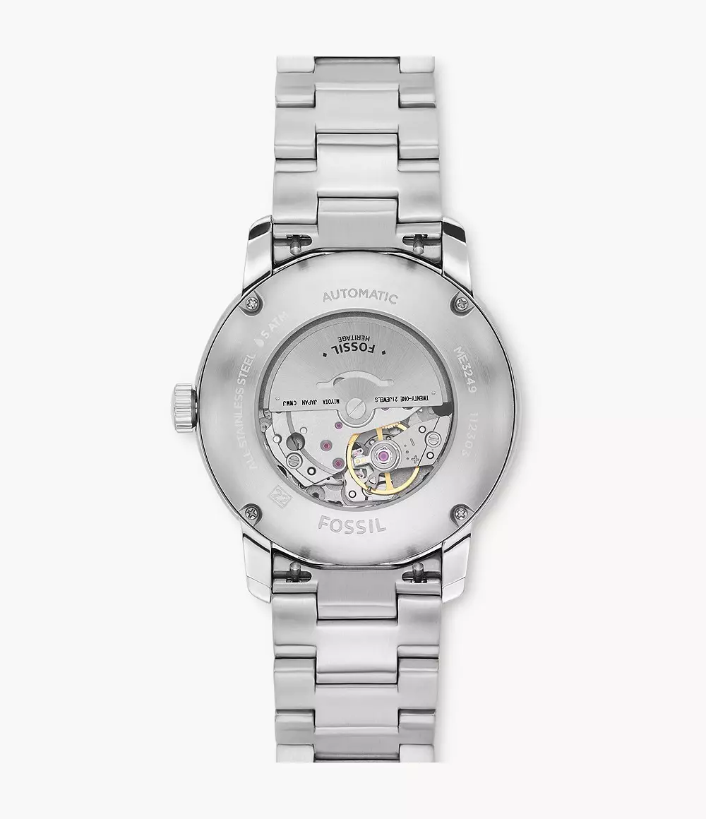 Fossil Heritage Oasis Dial Automatic Silver Jam Pria - ME3249