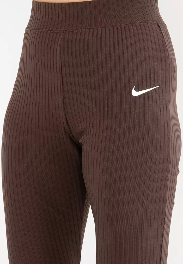 Brown Nike Sportswear High-Waisted Ribbed Jersey Pants Women's - JD Sports  Singapore