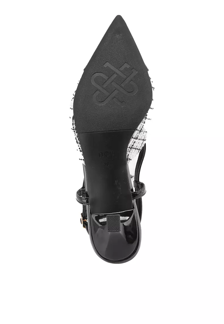 Demii J2477-16 Heels Mules Black/White