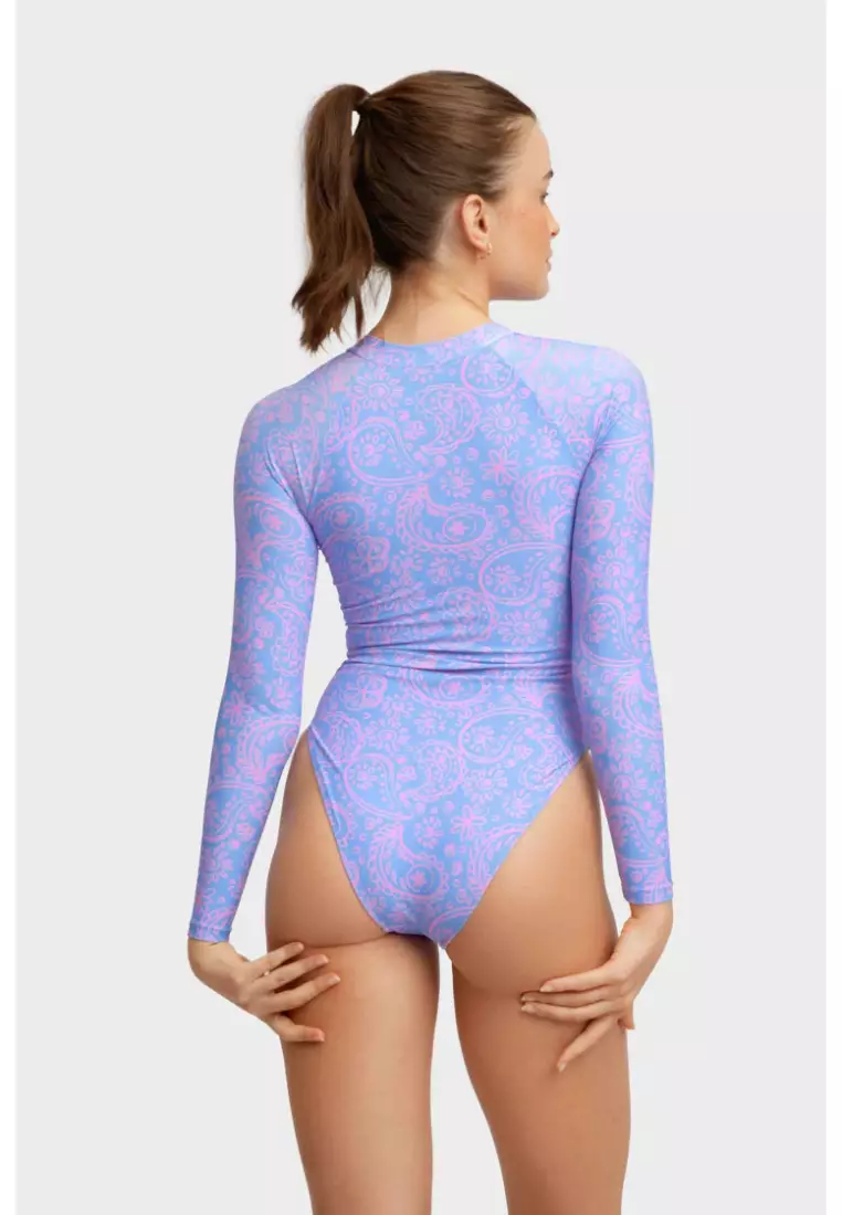Jenny Long-Sleeve Surf One Piece / Lazy Paisley