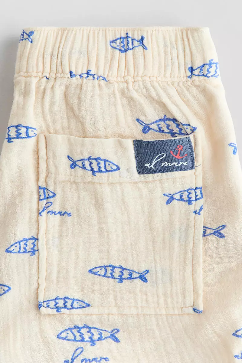 Cotton muslin shorts