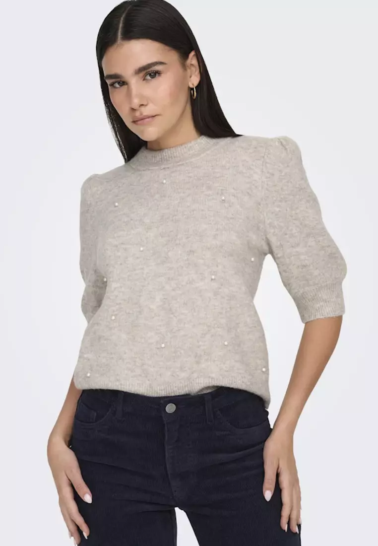 Half Sleeves Pullover Knit Sweater