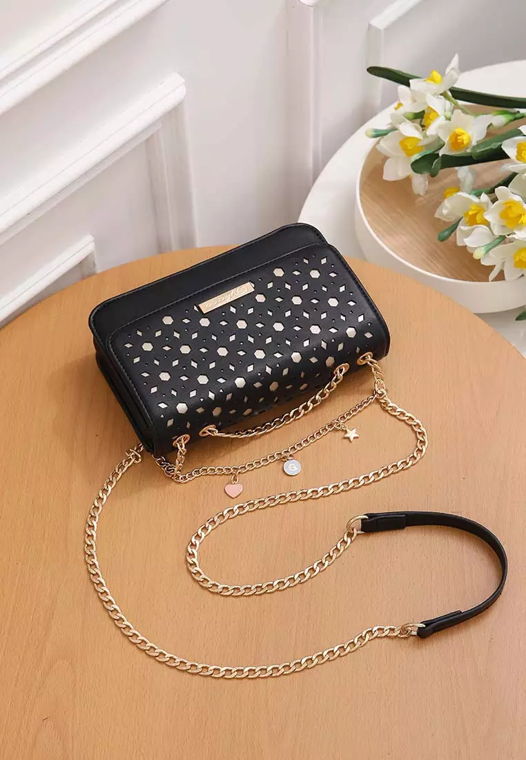 GYKACO YUI Black- Tas Wanita Sling Bag - Fashion Top Handle Bag (Import)