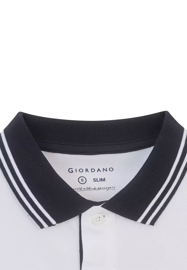 Men's Cotton Lycra Pique Flat Knit Collar Short Sleeve Bold Polo