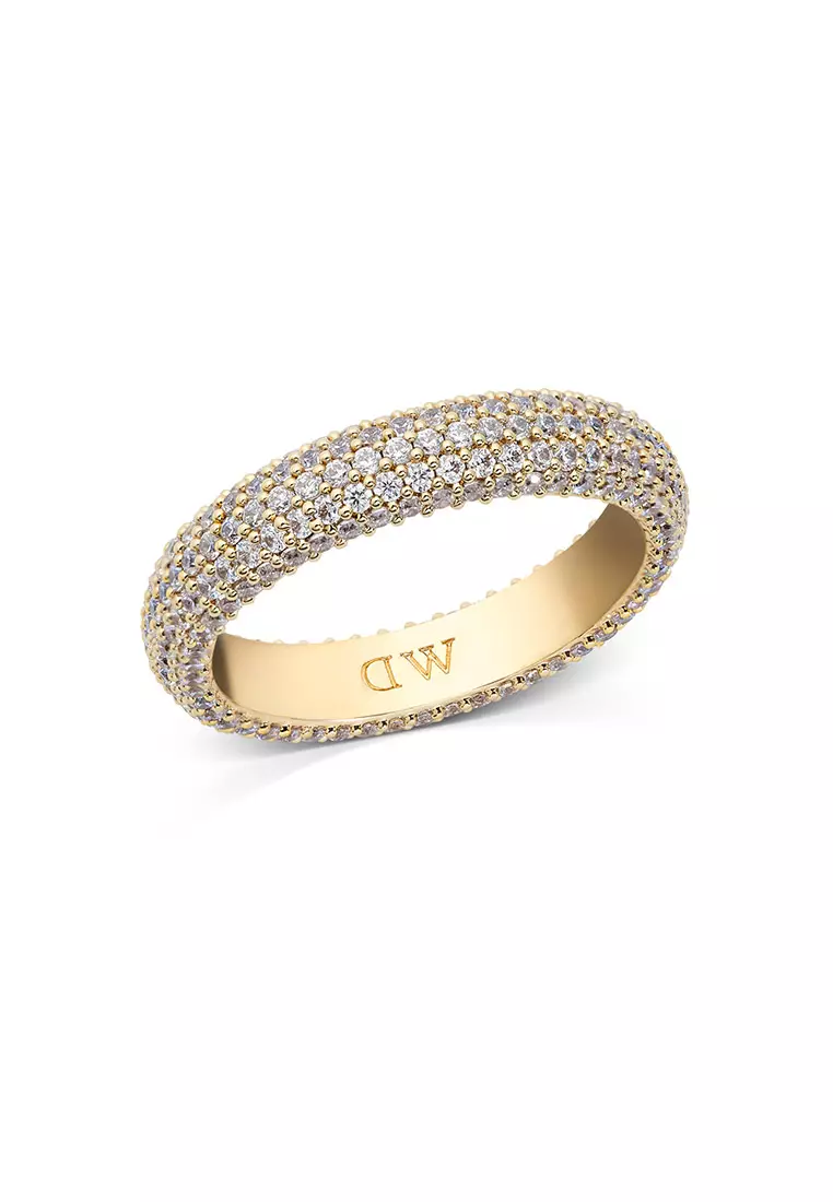 Pavé Ring 5.0mm Gold Unisex Ring for women and men stainless steel crystal Ring DW Official Authentic Original