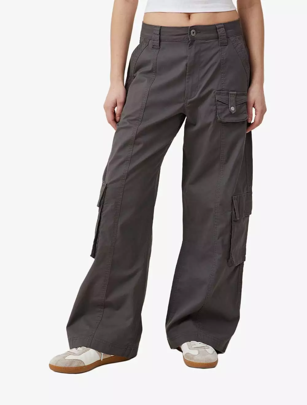 Cotton On - Pakaian Wanita - Hayden Cargo Pant Asia Fit - Graphite