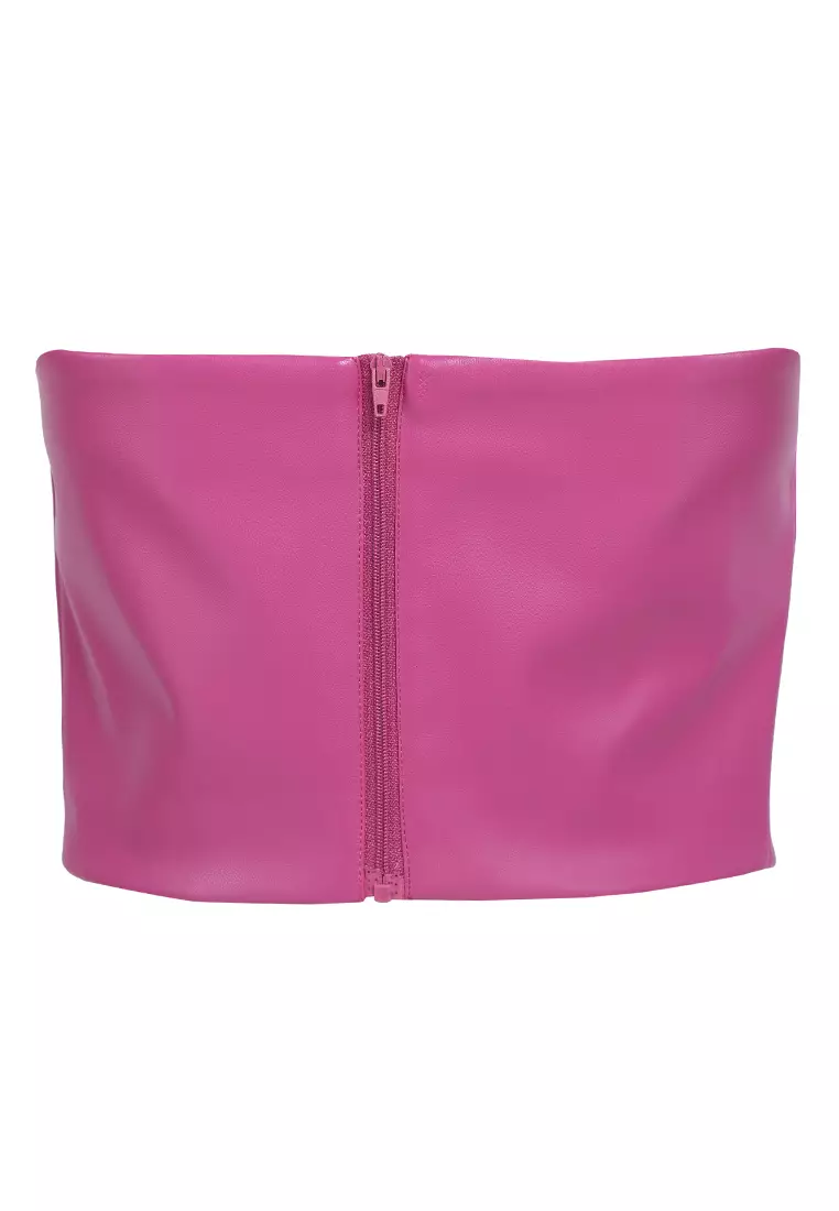 Top Tube Solid Merah Muda Cerah