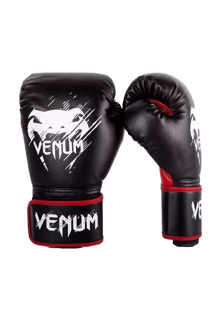 Venum red and black boxing gloves on sale