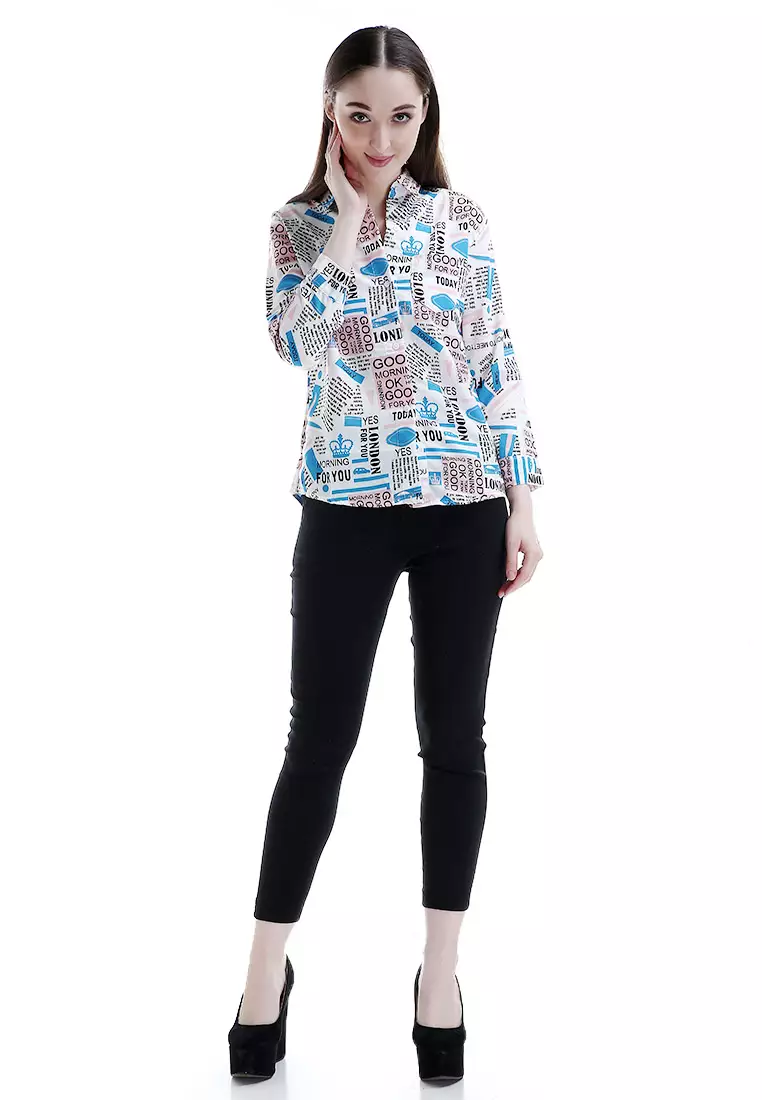 Avery Kemeja Atasan Wanita Design Stylish Long Sleeves Shirt - Pink