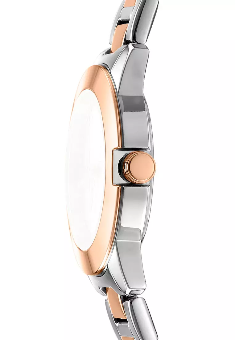 DKNY Park Ave Logo Two Tone Stainless Steel Analog Quartz Watch For Women DK1L021M0095