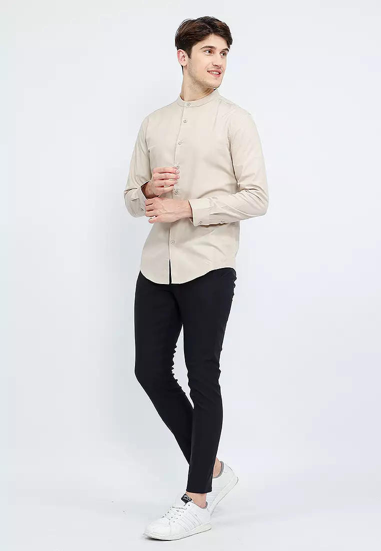 Celana Chinos Long Pants Nylon Stretch OXCON Black