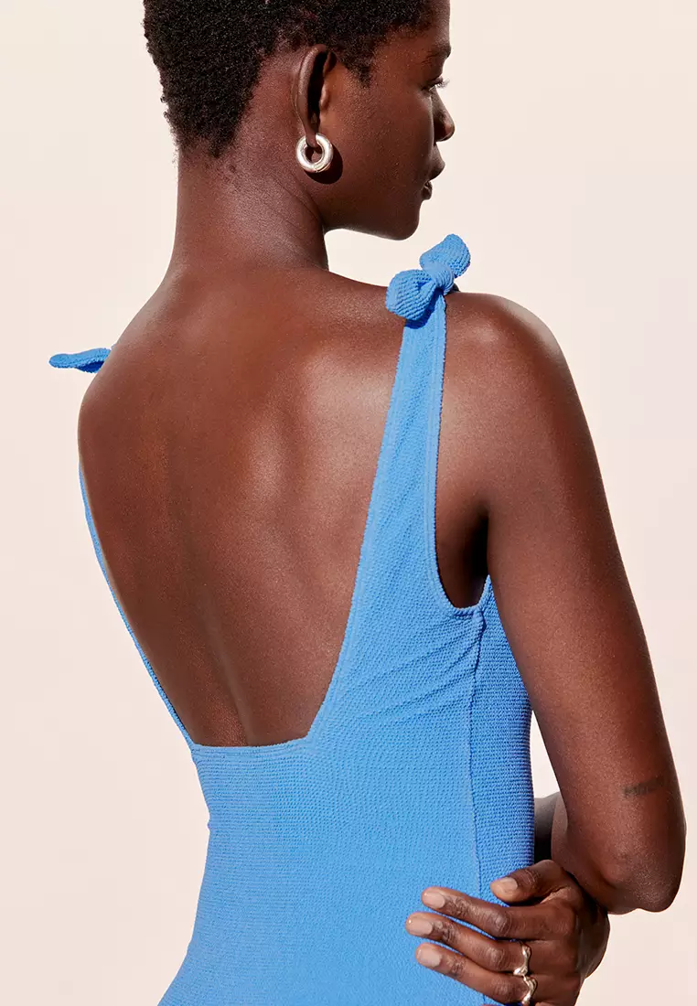 Textured Bow Tie Swimsuit