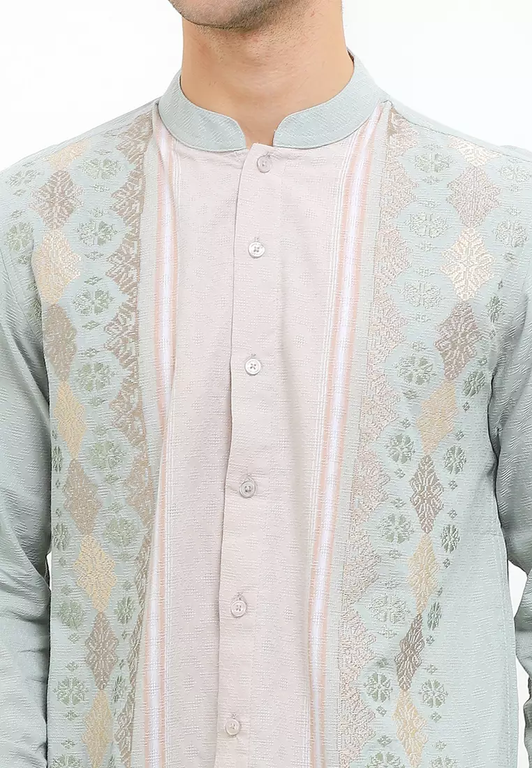 Green Tease Long Sleeve Baju Koko