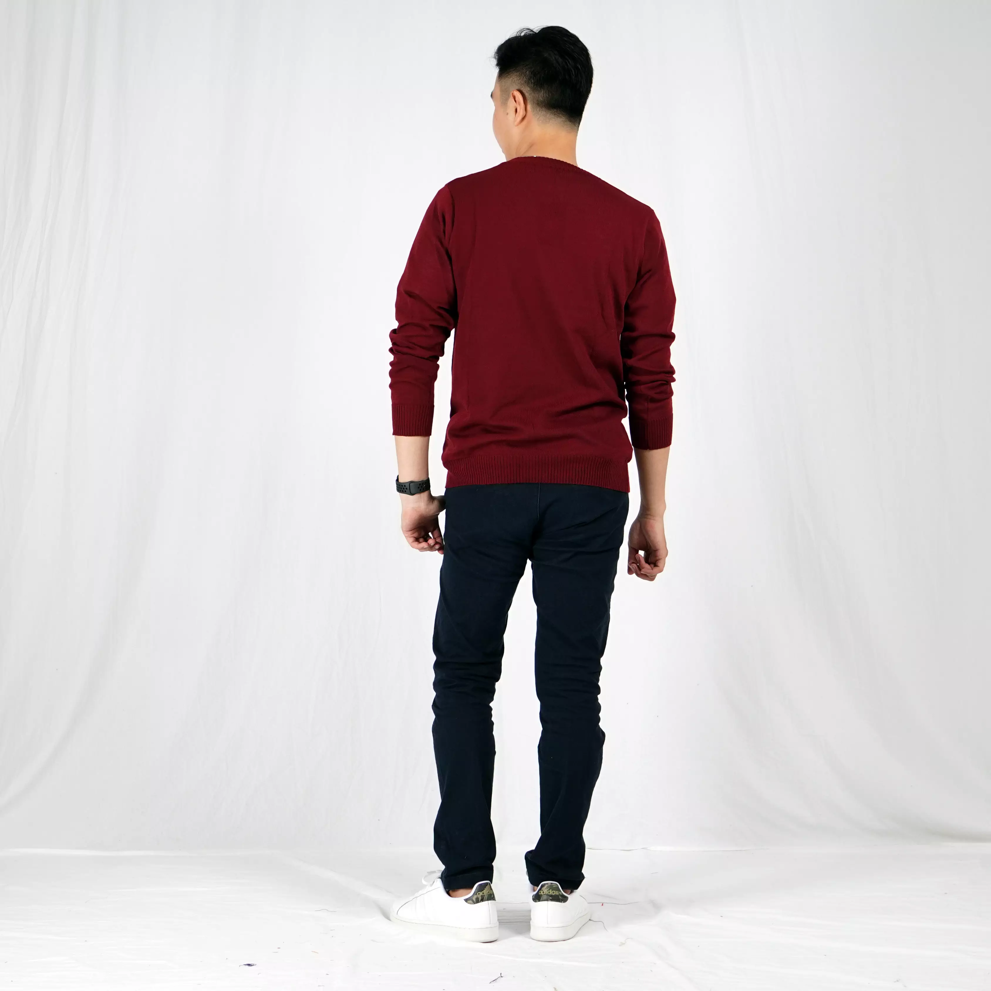 OKECHUKU Vleur Sweater Rajut / Switer Knit Pria Katun Basic Polos Leher V Neck