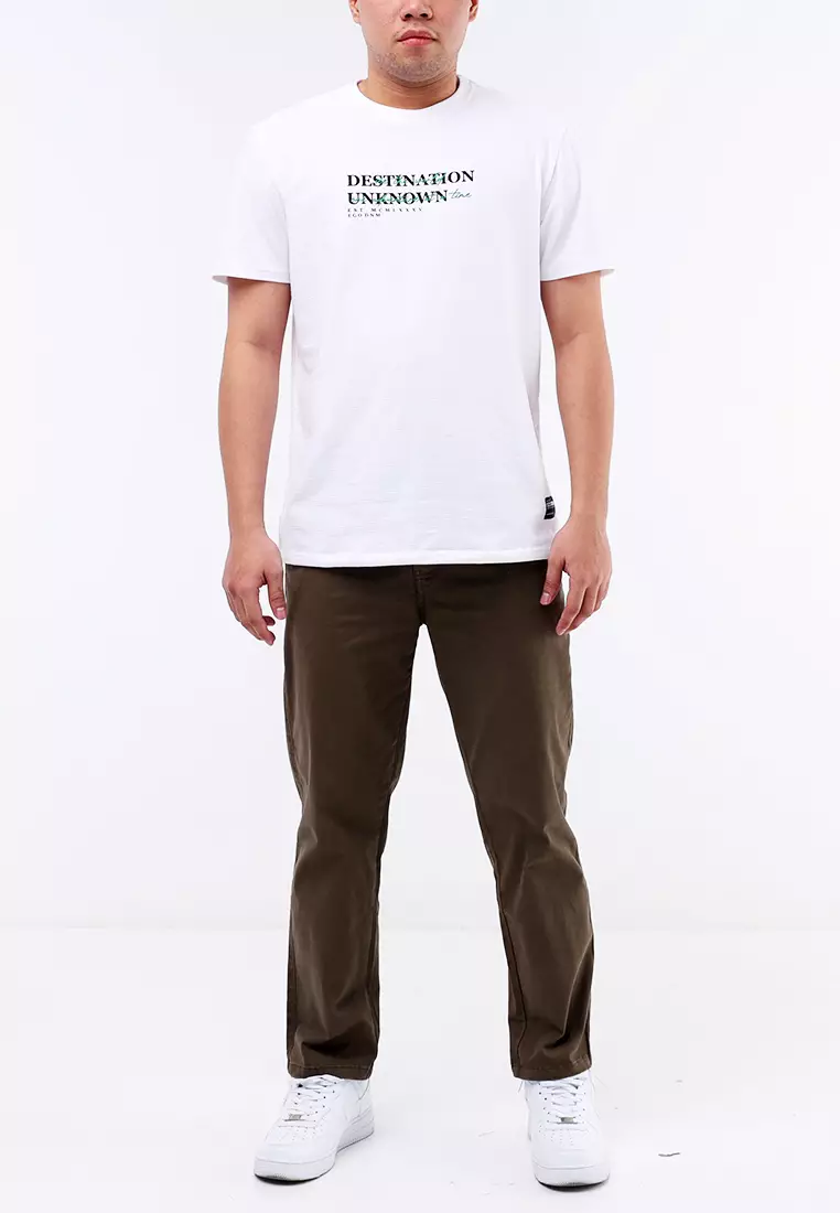 Round Neck Crazyline Short Sleeves T-Shirt