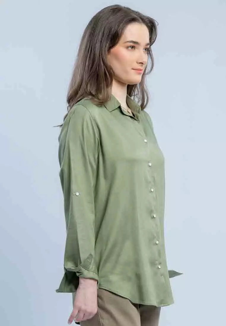 C2 Elkana Green Casual Shirt
