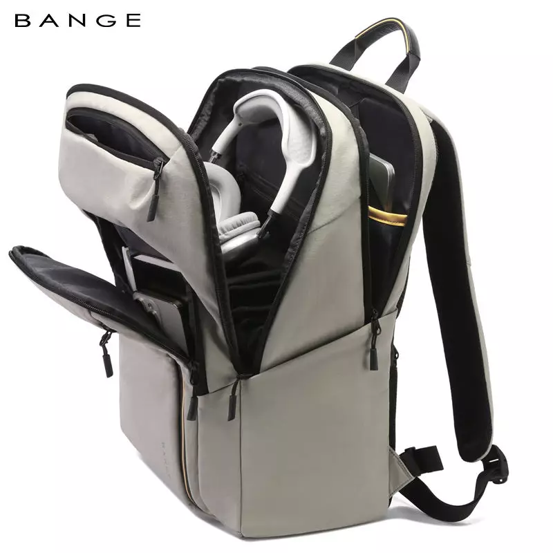 BANGE BG7856 Tas Ransel pria Laptop Kerja Backpack Pria-Grey
