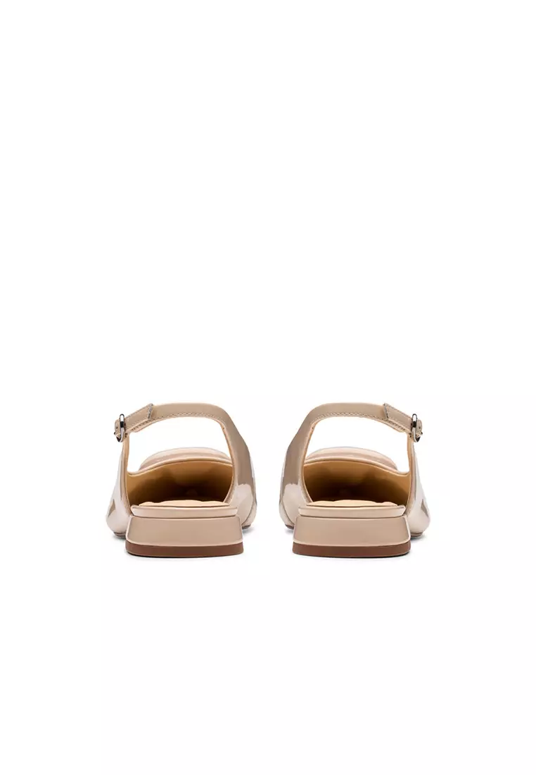 Womens Sensa15 Trim Slingback Flat Sandals - Sand Patent
