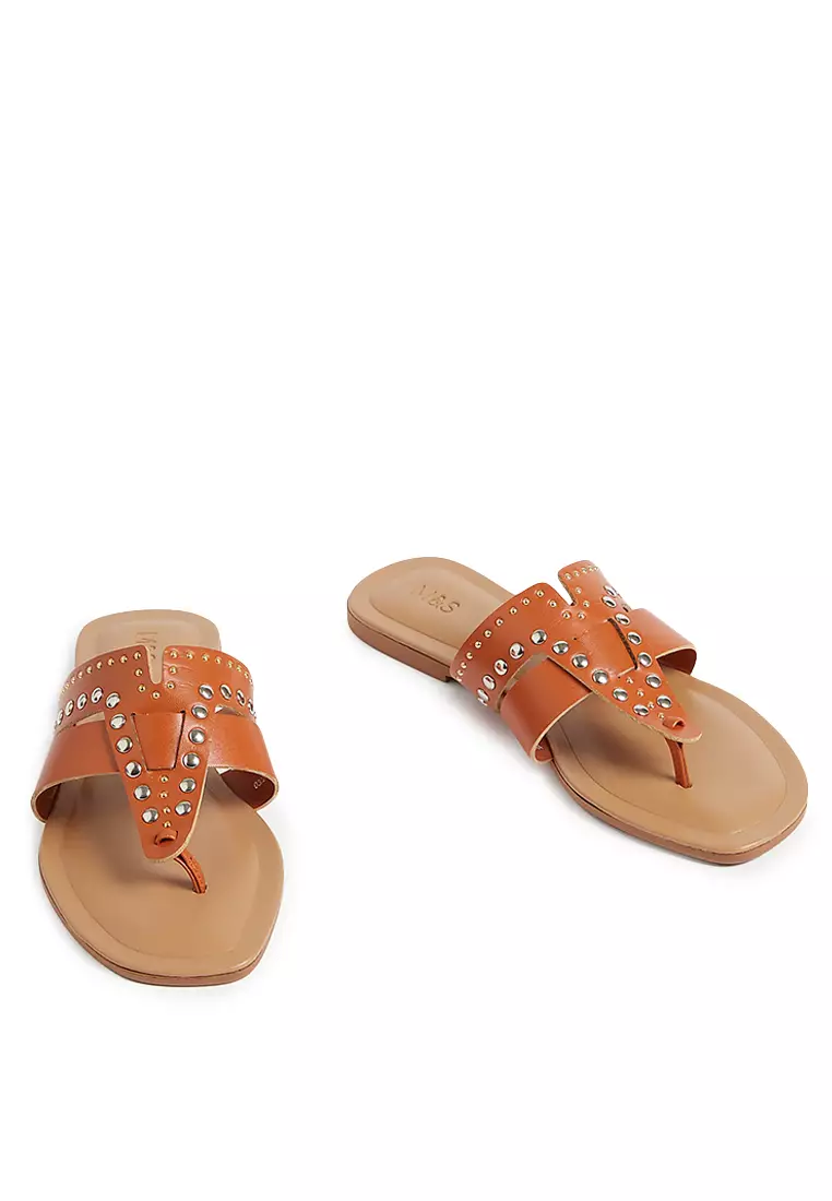 Studded Flat Flip Flops