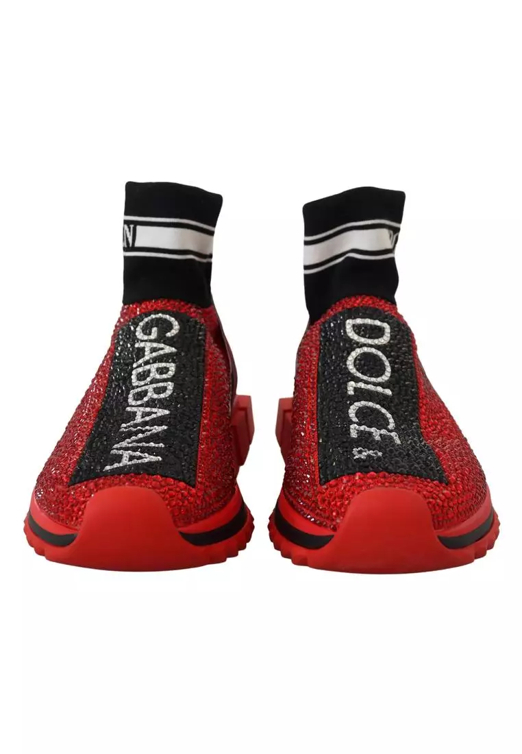 Dolce&gabbana Dolce And Gabbana Red Crystal Sneakers Dolce