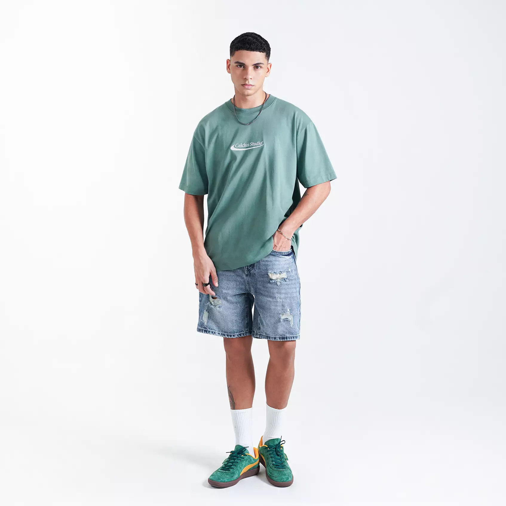 CELCIUS FANTA Bottle Graphic T-shirt Oversize LIN001428C Teal