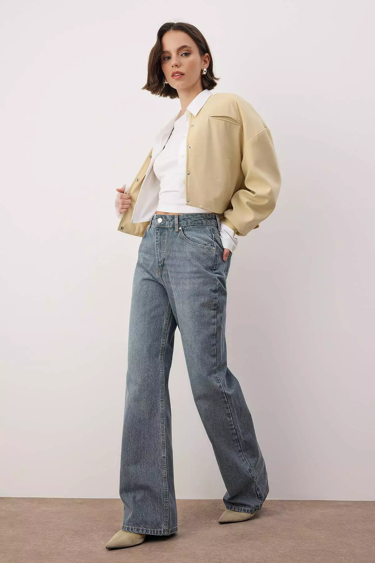 Blue*1 High Waist Wide Leg Wide Leg Jeans Twoaw24Je74