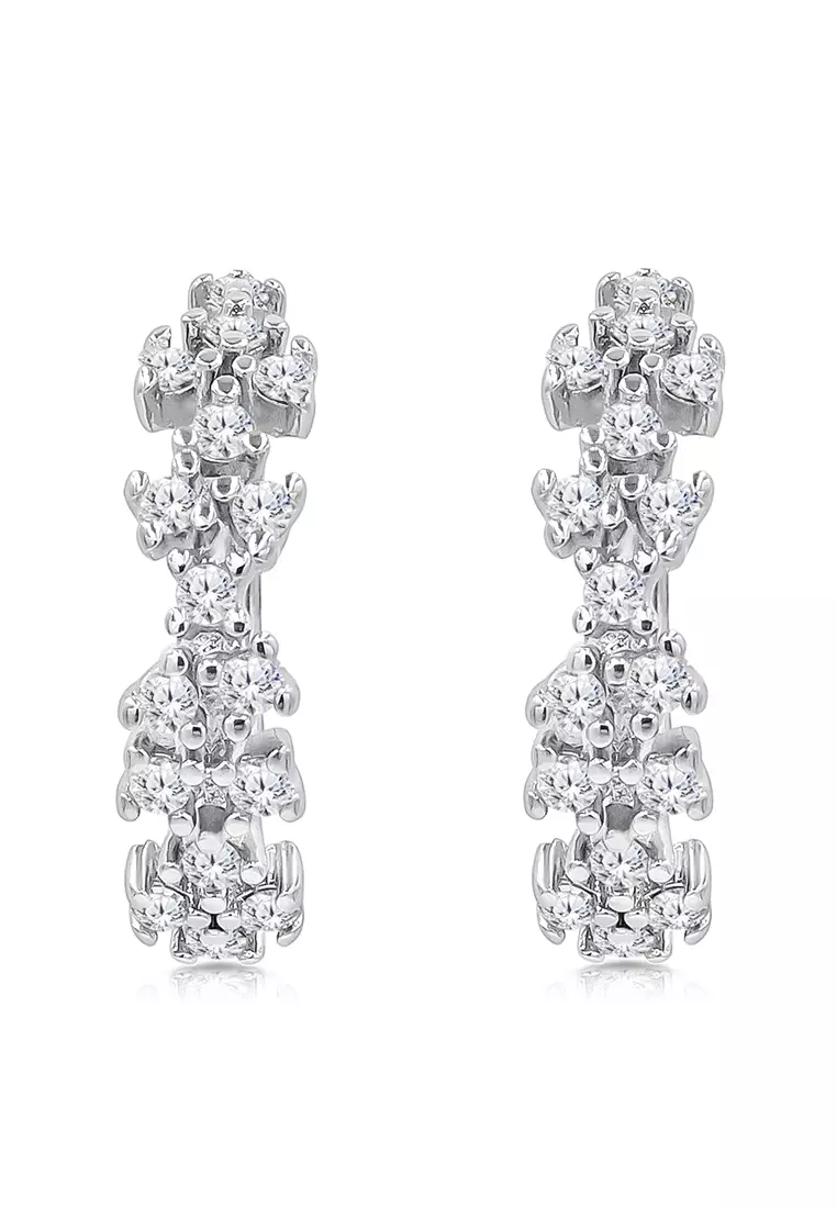 Real diamond top clip on earrings