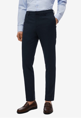 MANGO Man 藍色 Super Slim Fit Suit Trousers 38149AAF98DDB5GS_1