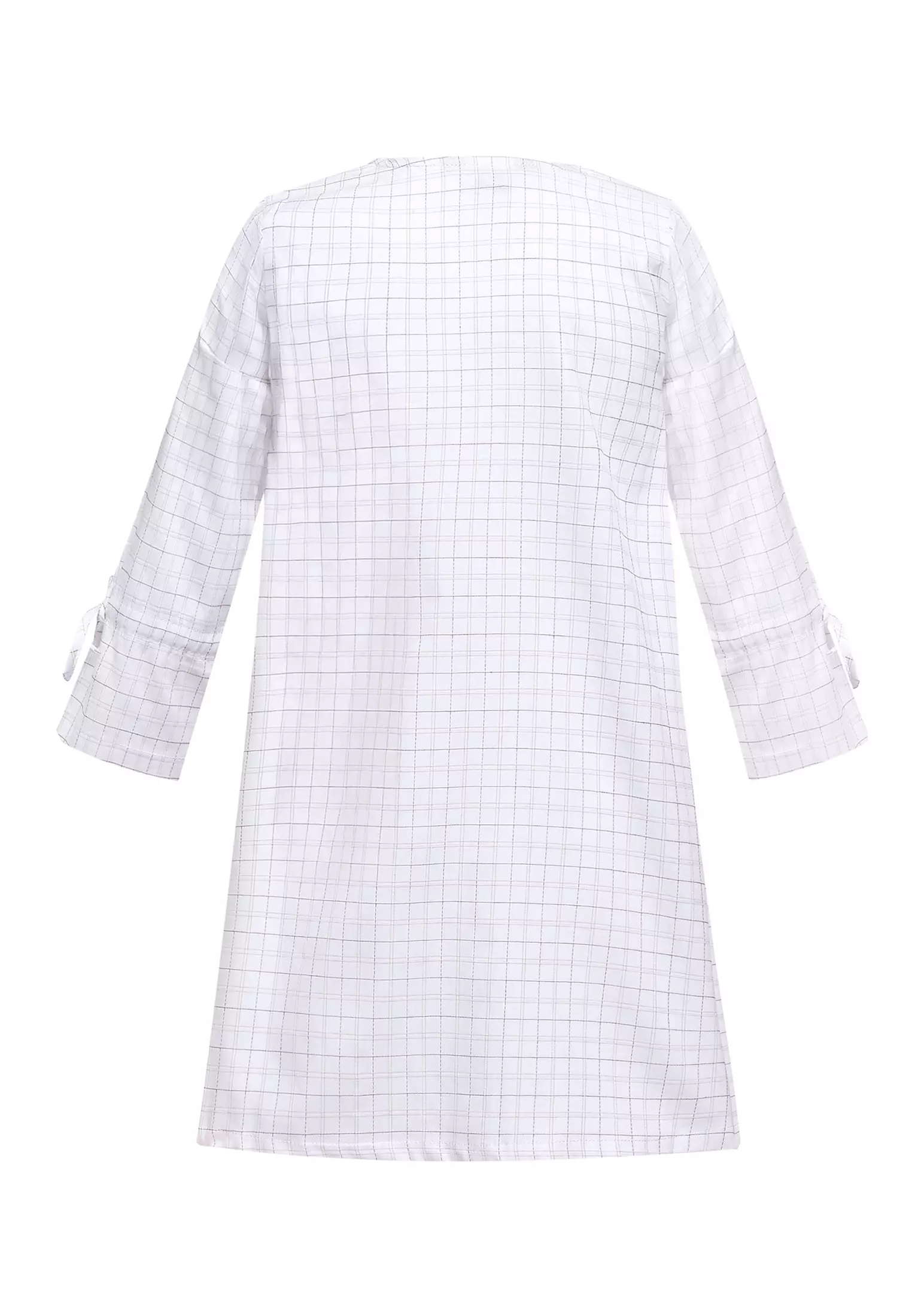 MFMW Lil Abbey Dress Gamis Anak Broken White Motif Kotak