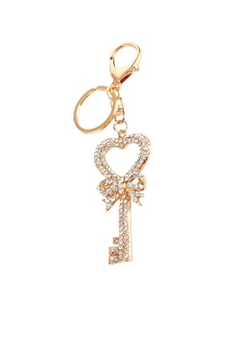 ADORA gold Rhinestone Key Heart Keychain 00217AC081B5DEGS_1