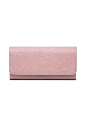 Crudo Leather Craft pink Felicità Long Leather Wallet - Saffiano Pink 6220BAC899E443GS_1