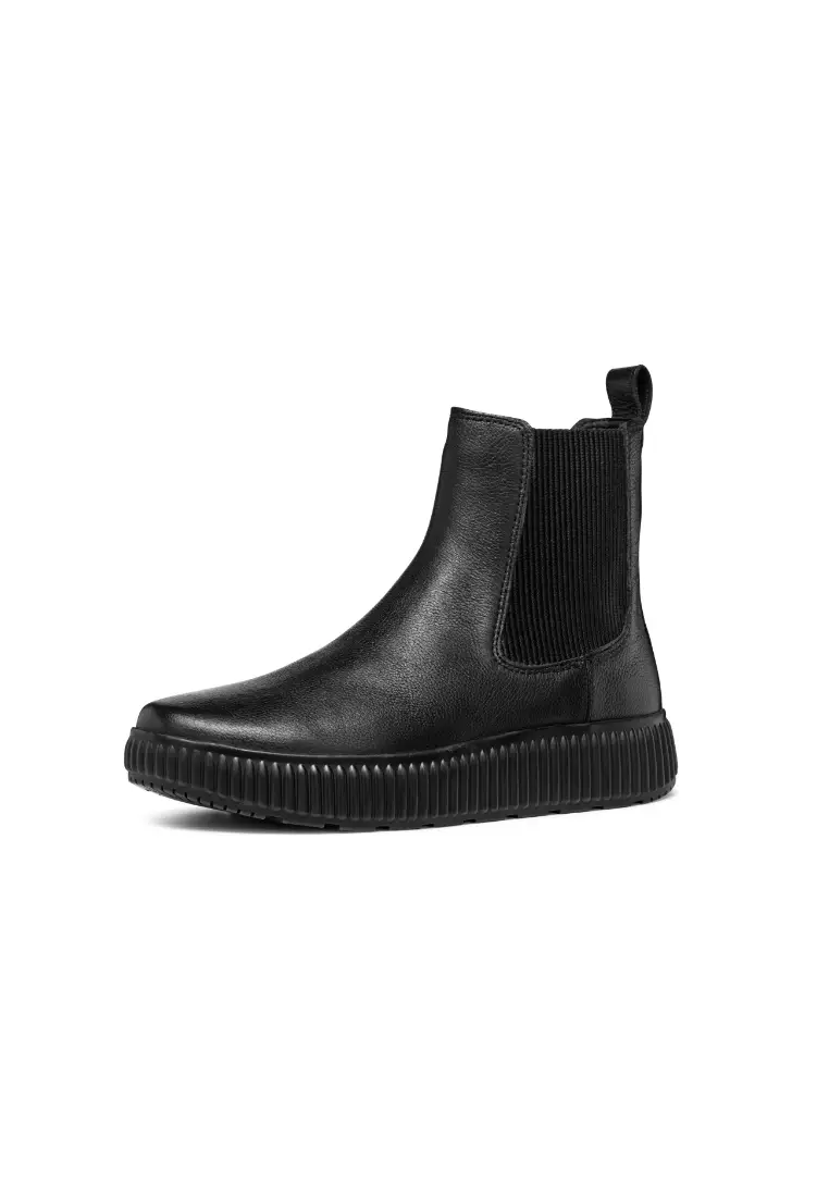 GEOX Ladies Classic Graisy Slip On Boots - Black D46XFB-00046-C9999F4