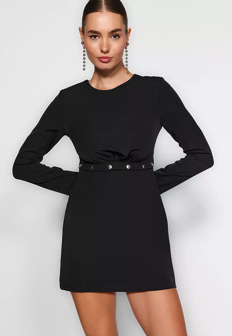 Snap Detailed Mini Dress