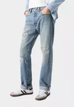 Turquoise Rivet Destructed Selvedge