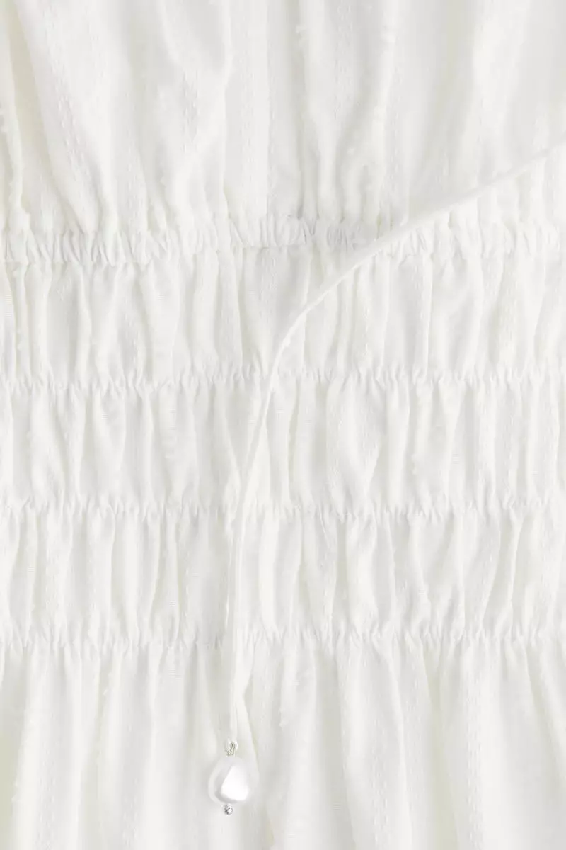 Smocked cotton strappy dress