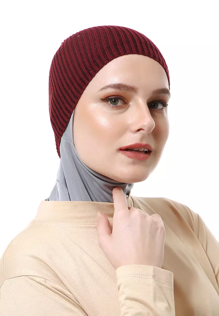 Irma Ciput Muslimah Wanita Motif Polos Simple Fashion Women - Maroon