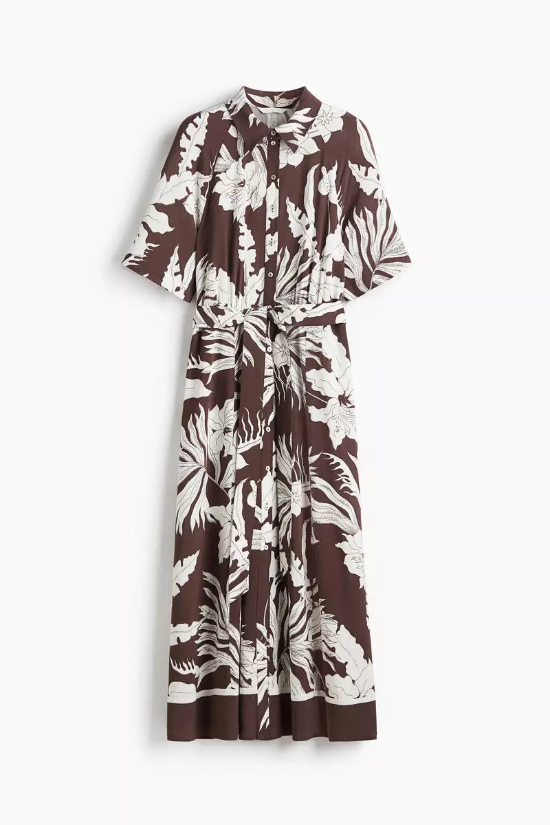 Tie-belt shirt dress