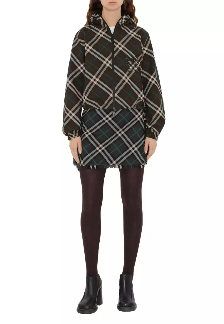 Women's Coat in Green Color Blocked 80926851