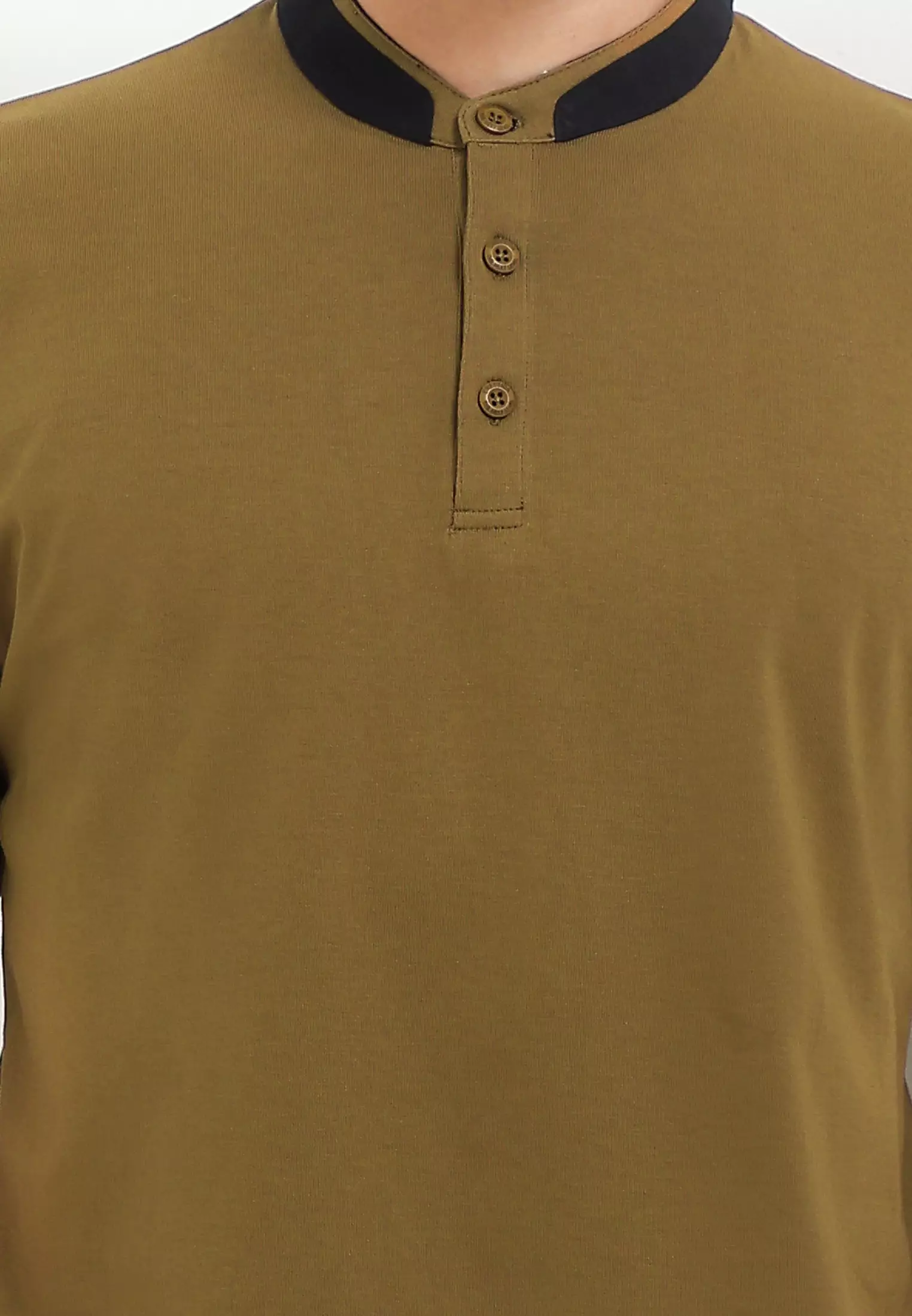 Cressida Henley Shirt Collar Brown - I053C