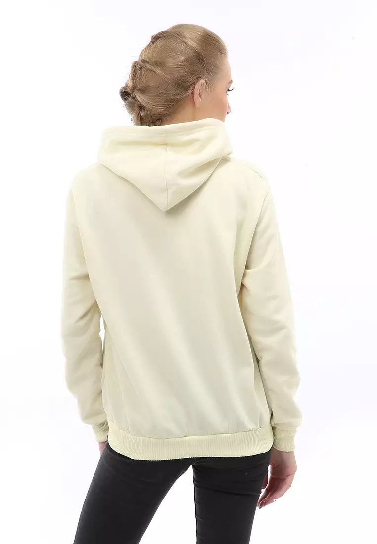 Hardwin Hoodie Jacket Polos Casual Wanita Material Fleece ORIGINAL - Yellow Cream