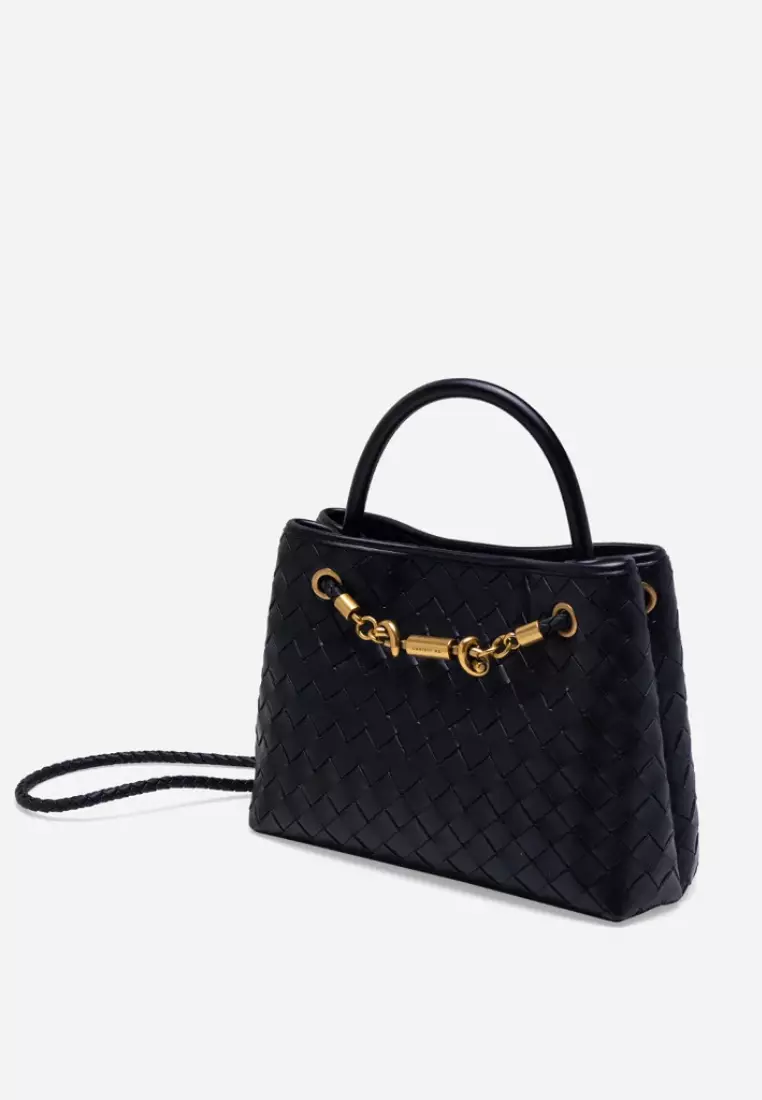 Verona Woven Hand Bag Black