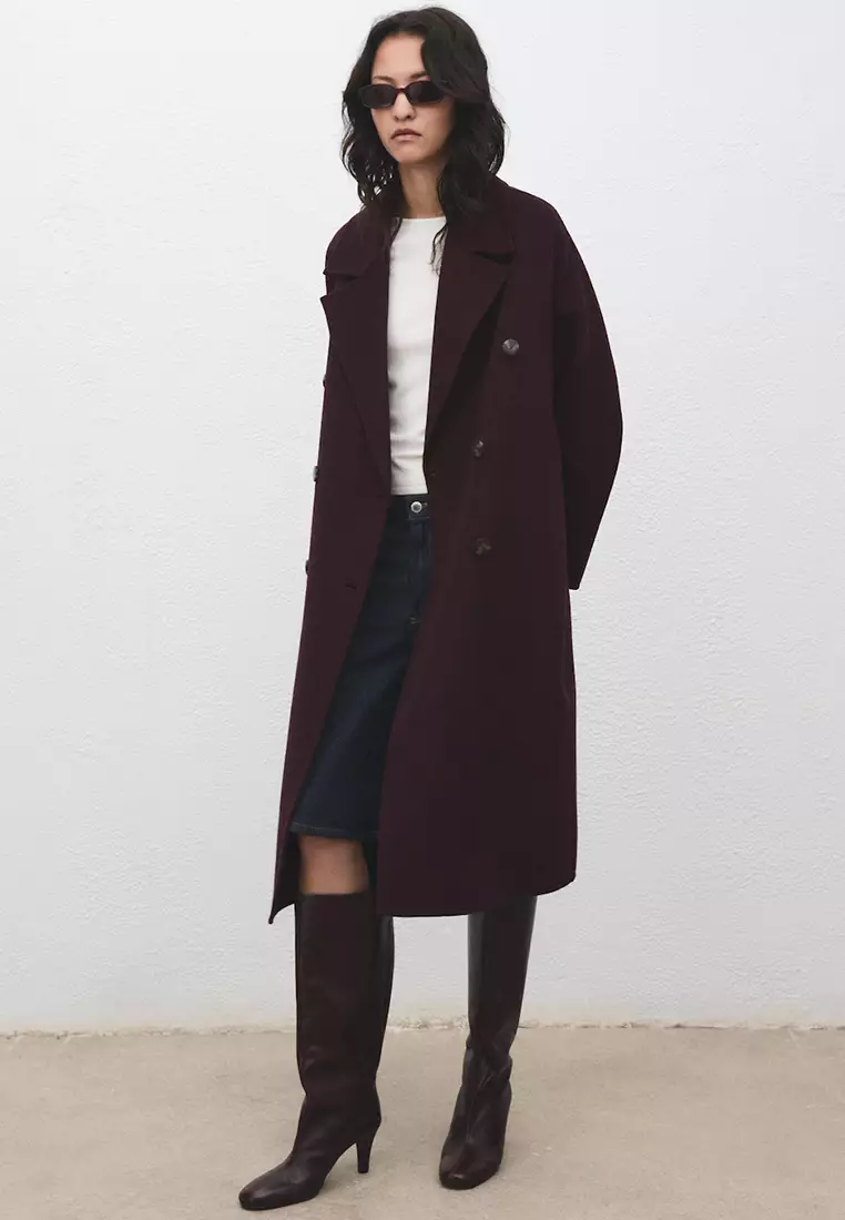Buy Mango Handmade Oversized Wool Coat 2025 Online ZALORA