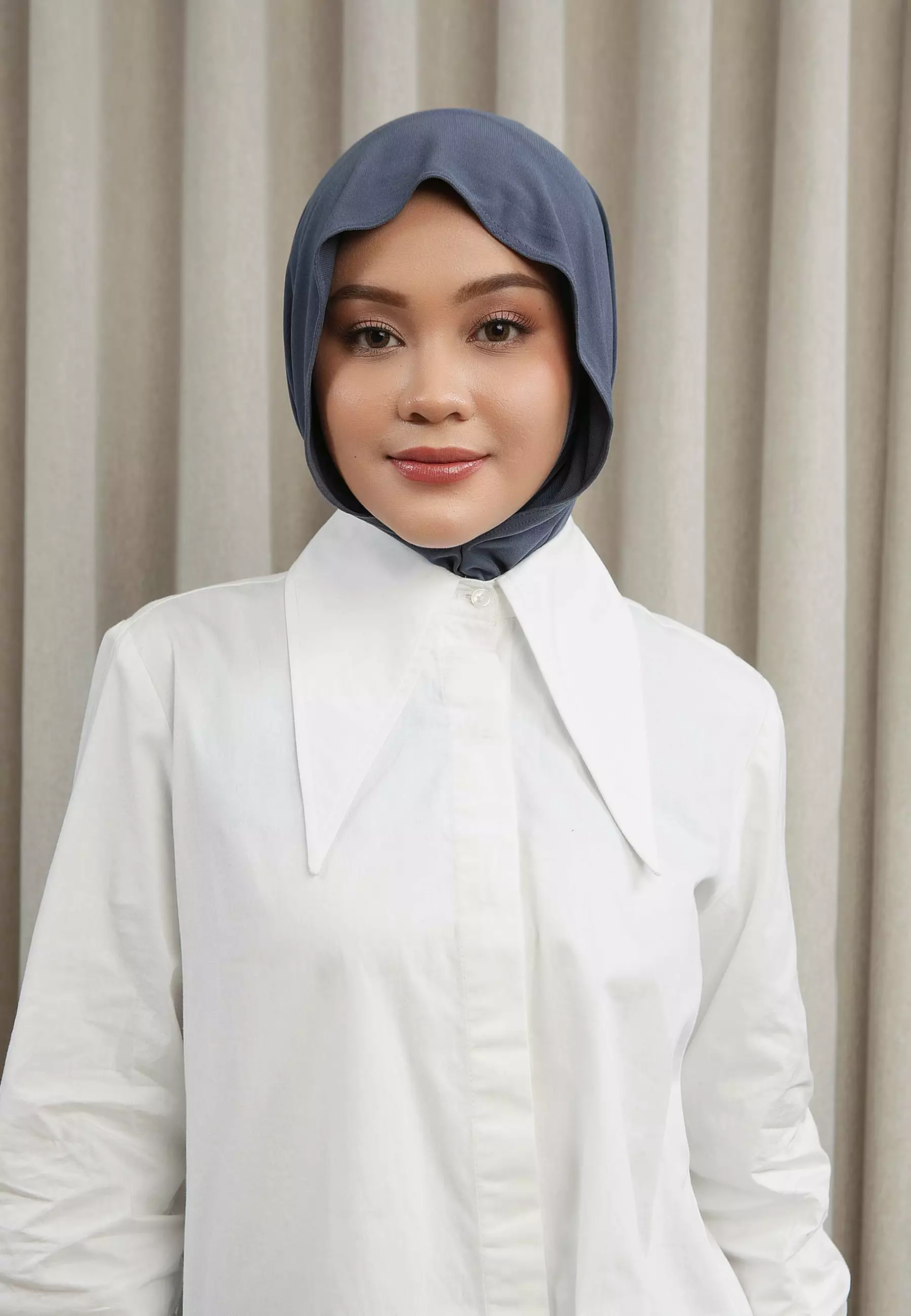 HijabChic x Nabillasyal Linea Wave Stormy Scarf - Hijab Instant Jersey Praktis Tanpa Jarum Pentul Simple Elegan