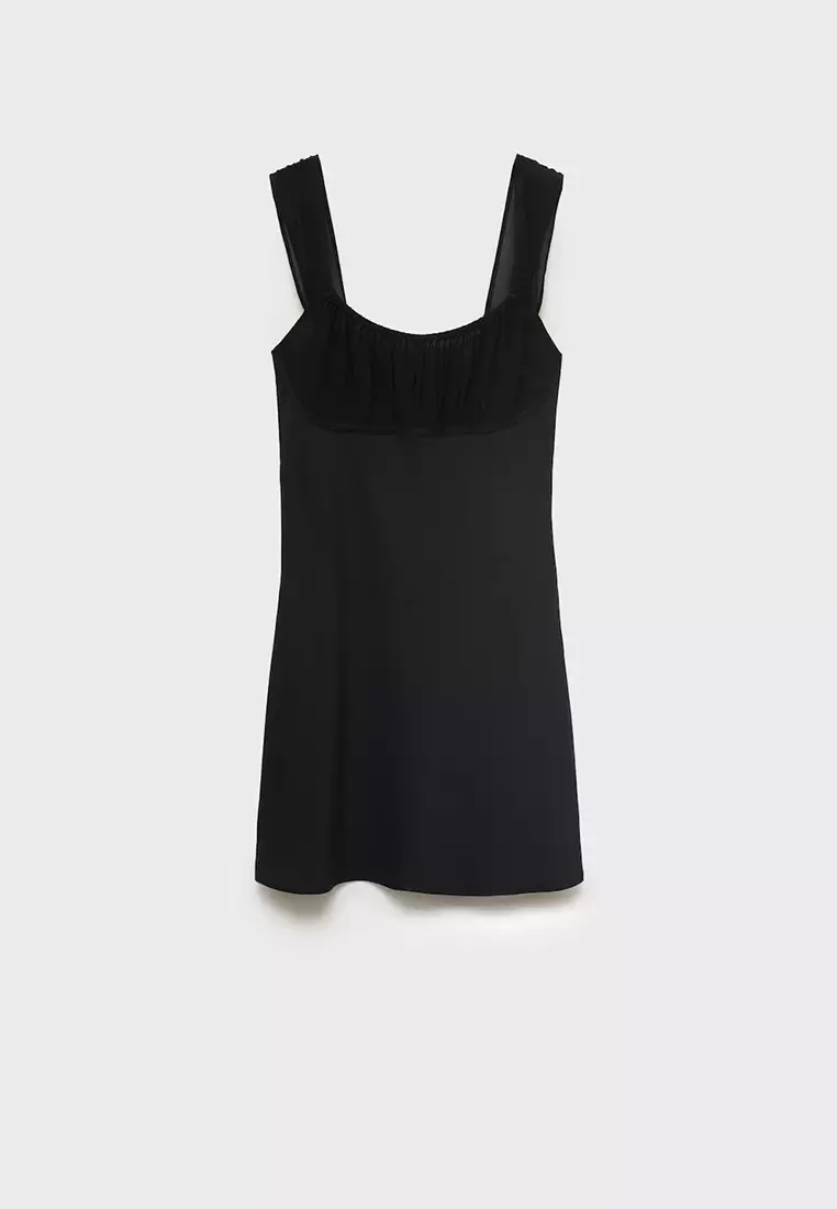 Short Dress With Ruched Neckline