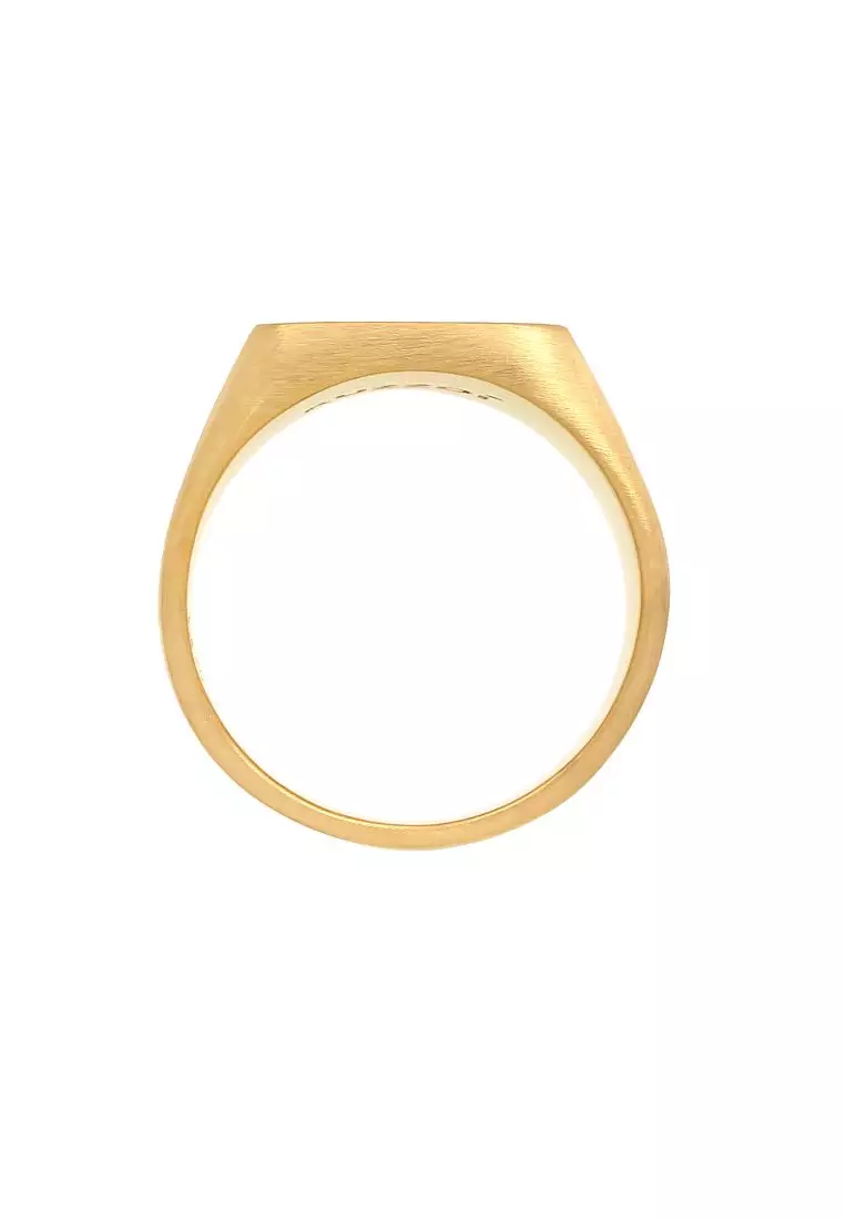 Men's Silver Matte Arrow Signet Ring – Gold-Plated